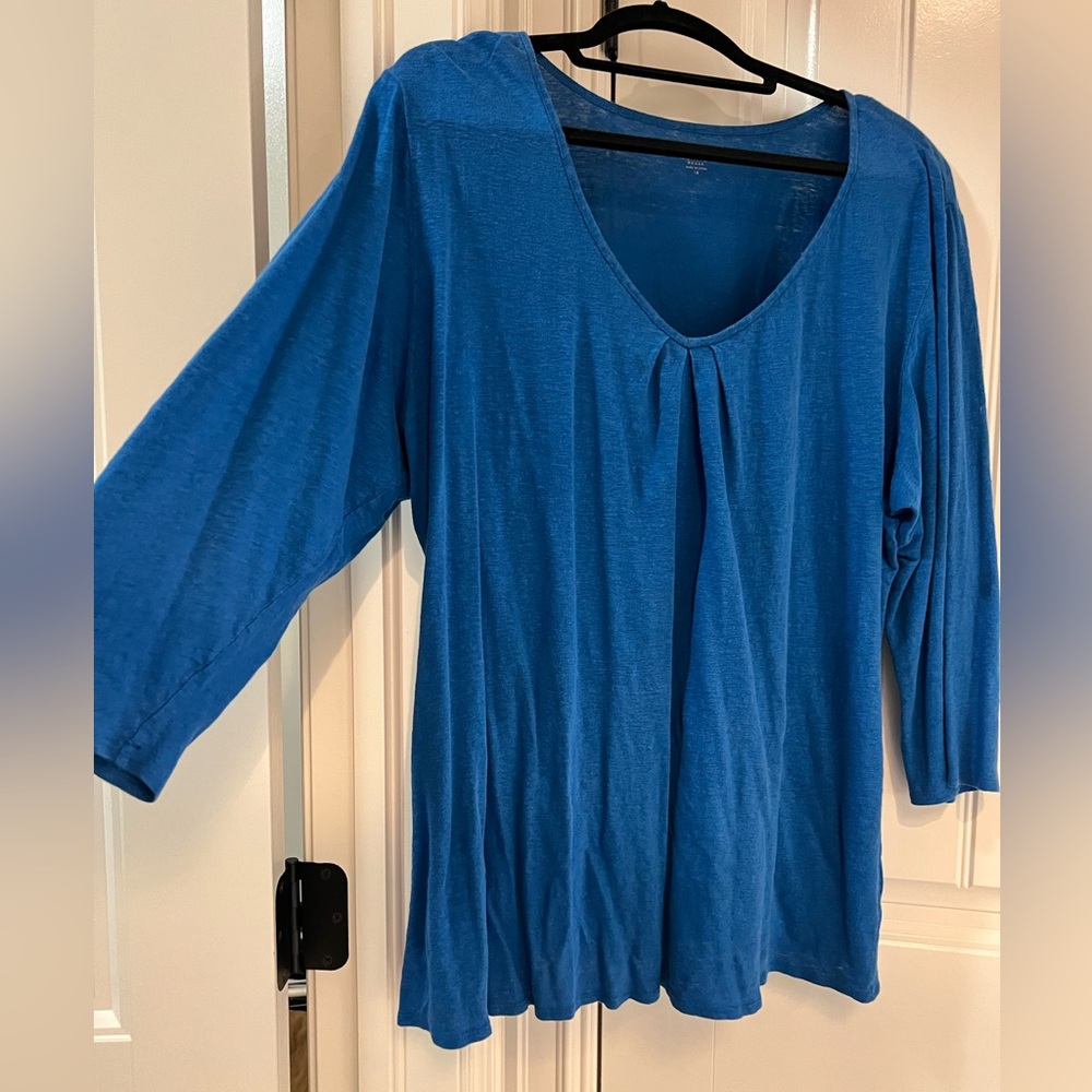 Eileen Fisher Top - 100% Linen - Blue - EUC - 1X